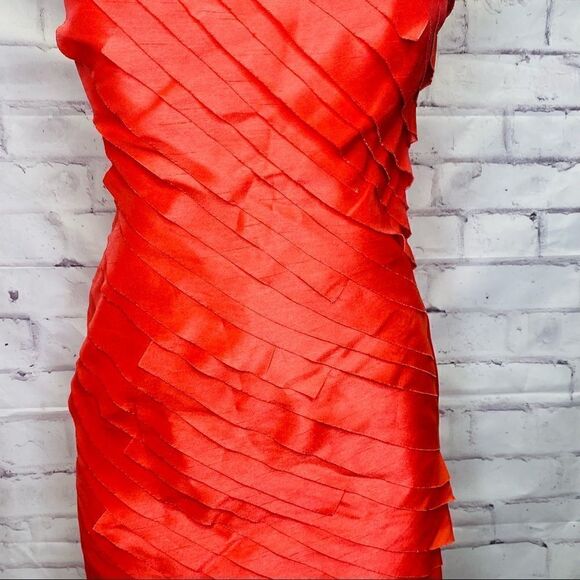 London Times Woman Orange Tiered Formal Dress - Picture 8 of 10